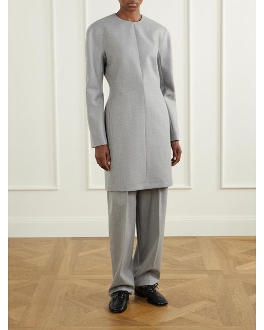 Bottega Veneta Gray Wool Knee-Length Dress