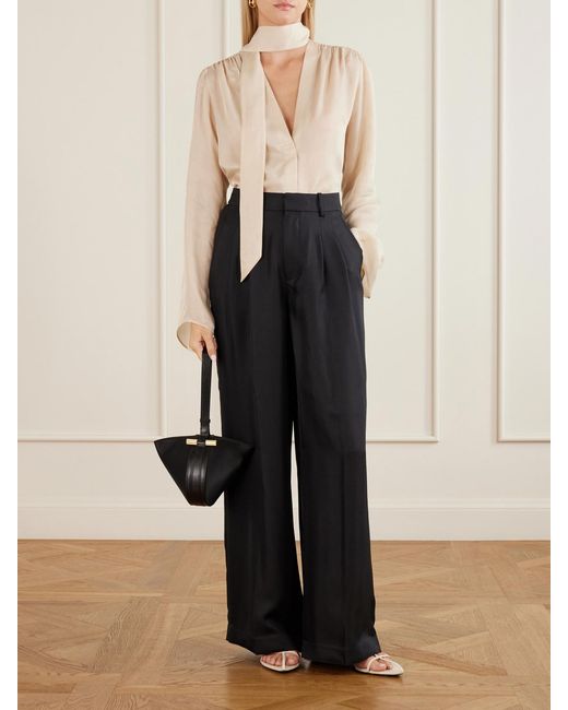 Maria McManus Natural Scarf-Detailed Satin Blouse