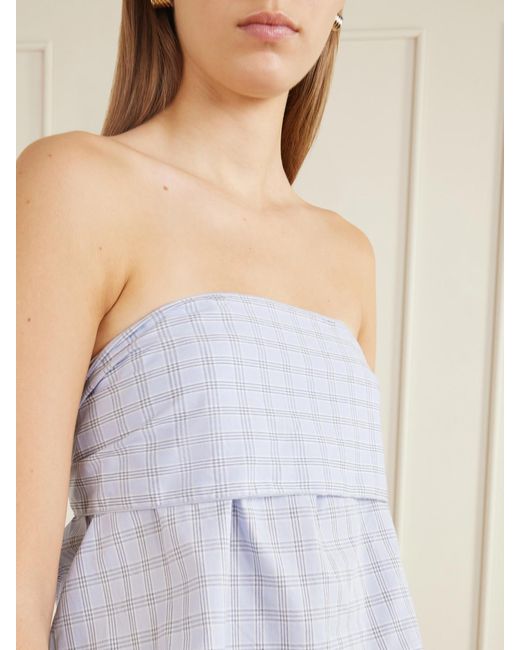 Deiji Studios White Flow Checked Organic Cotton Blouse