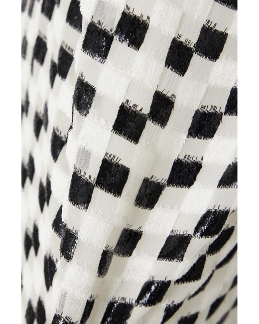 LIBEROWE White Net Sustain Flou Checked Metallic Devoré-Voile Mini Dress