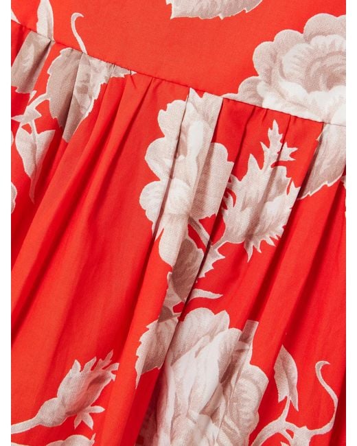 Cara Cara Santiago Tiered Floral-Print Cotton-Poplin Midi Dress