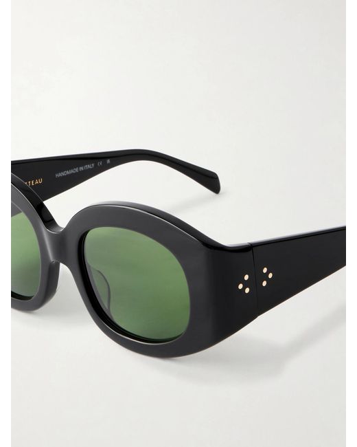 Matteau Green Eclipse Round-Frame Acetate Sunglasses