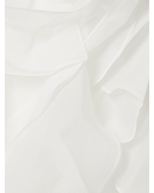 Aje. Natural Pandorea Appliquéd Ruffled Layered Chiffon Mini Dress