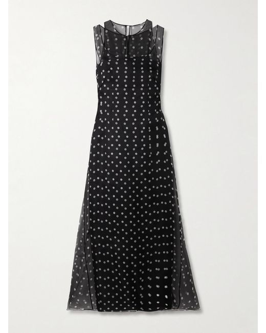 Emilia Wickstead Women's Black Selina Polka-Dot Silk Organza And Faille  Dress - www.eharrisgallery.com