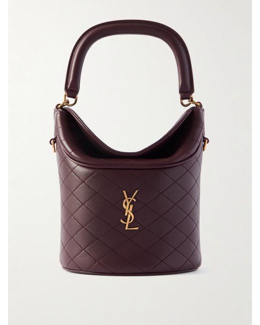 Saint Laurent Purple Gaby Quilted Leather Bucket Bag