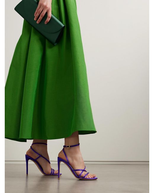 Gianvito Rossi Blue 105 Satin Sandals