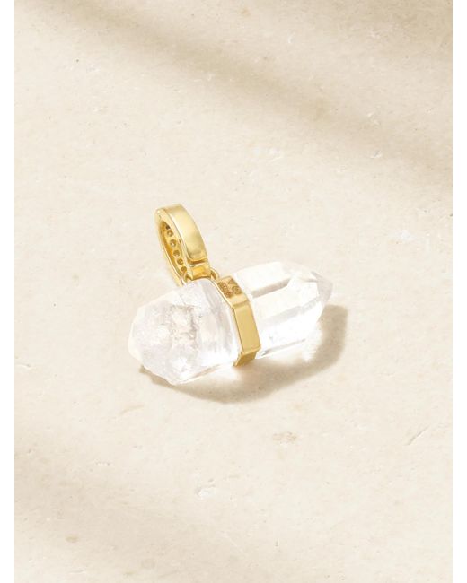 JIA JIA Natural 14-Karat, Quartz And Diamond Pendant