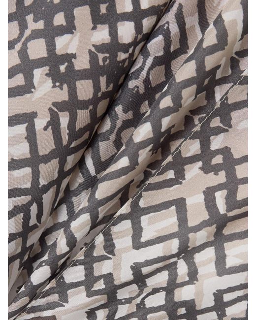 Brunello Cucinelli Multicolor Printed Silk-Voile Wide-Leg Pants
