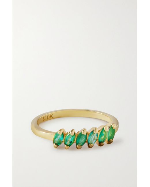 STONE AND STRAND Green With Envy Gold Emerald Ring in Metallic Lyst