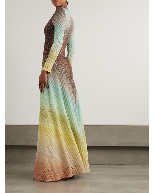 Missoni Dgrad Metallic Crochet-Knit Maxi Dress in Blue | Lyst