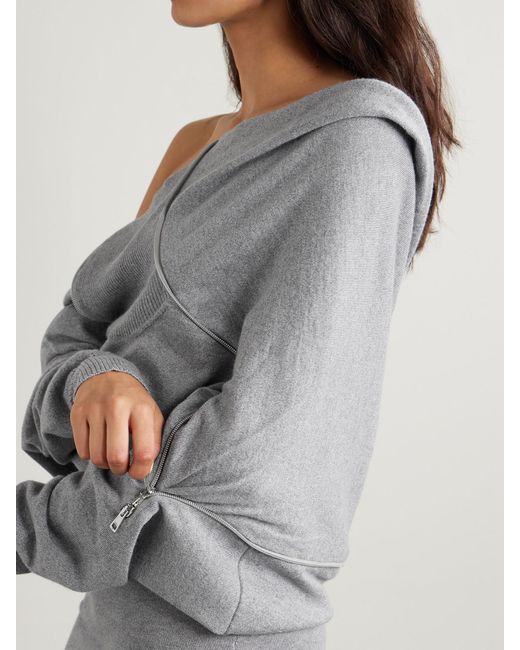 Y. Project Gray Hooded Zip-Detailed Merino Wool Maxi Dress