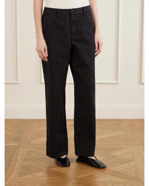 ÉTERNE Blue Benson Cotton-Gabardine Straight-Leg Pants