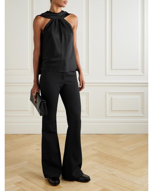 Jonathan Simkhai Black Kenna Crepe Flared Pants