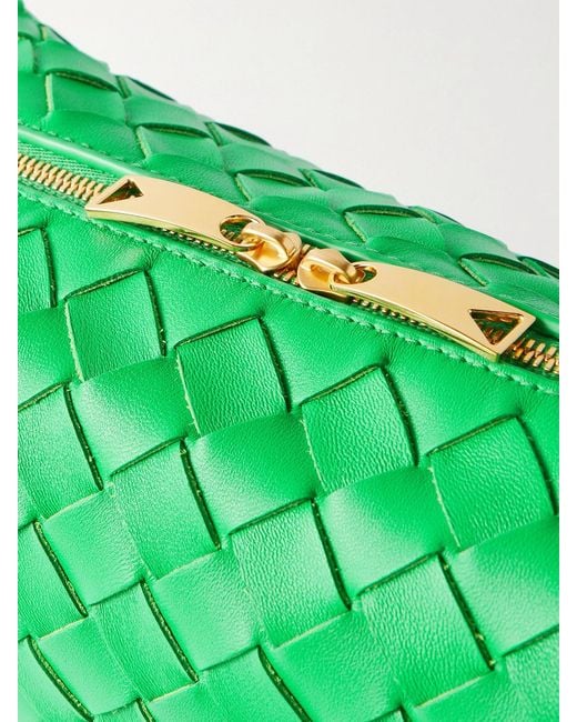 Bottega Veneta Green Loop Mini Intrecciato Leather Shoulder Bag