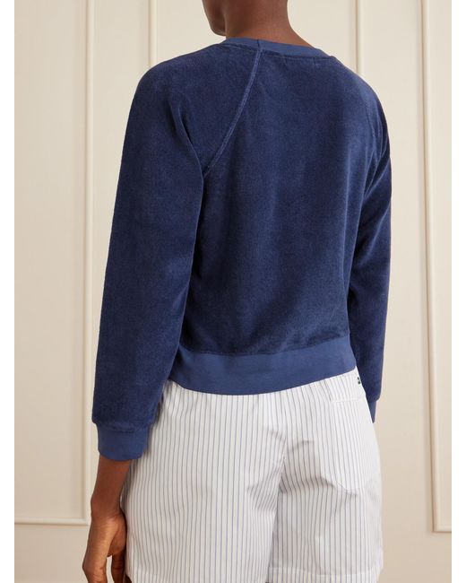 Suzie Kondi Blue Tilos Cotton-Blend Terry Sweater