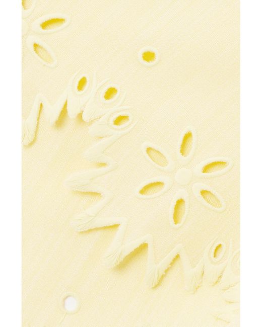 Bottega Veneta Yellow Broderie Anglaise Skirt