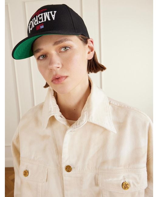 Willy Chavarria Black Community Center Embroidered Cotton Cap
