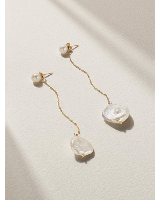 Mateo Natural Duality 14-Karat Pearl Earrings