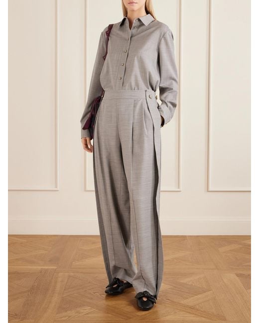 Zimmermann Gray Valiant Barrel Wool Tapered-Leg Pants