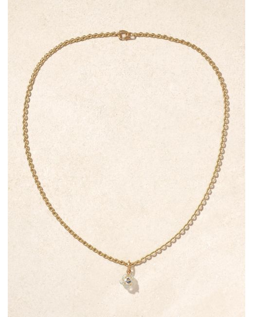 Irene Neuwirth Natural Tropical Flower 18-Karat Aquamarine Necklace