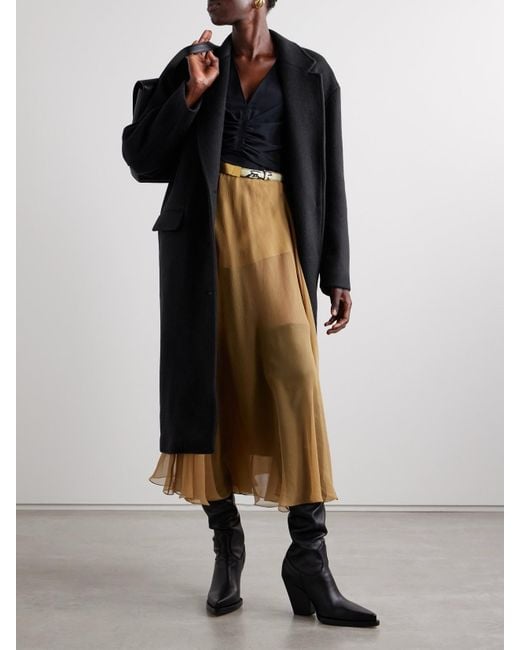 Isabel Marant Black Efezia Brushed Wool-Blend Coat