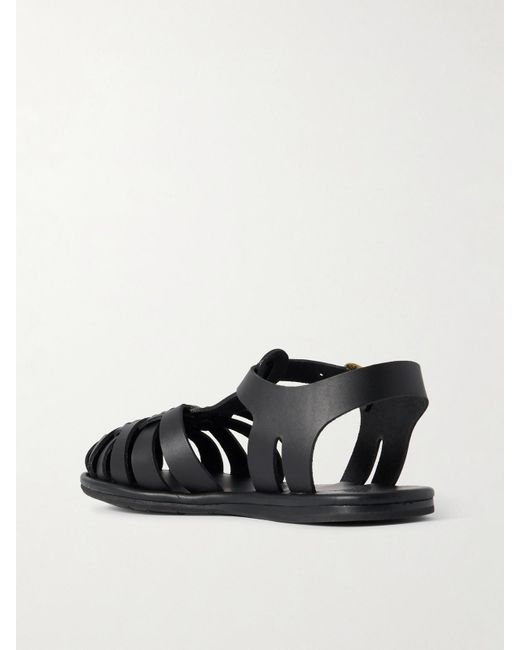 Ancient Greek Sandals Karina Woven Leather Sandals in Black | Lyst