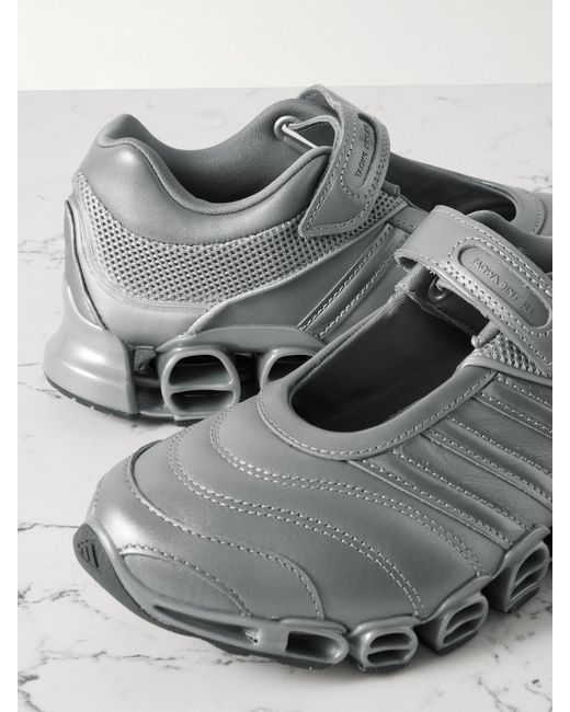 Adidas Originals Gray Taqwa Bint Ali Megaride Metallic Leather And Mesh Sneakers