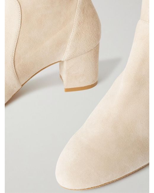 Stuart Weitzman Natural Yuliana Suede Sock Boots
