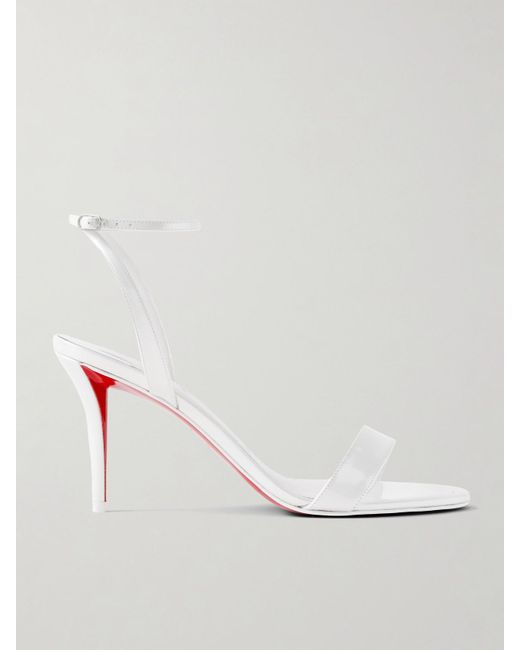 Christian Louboutin White Miss Z 80 Leather Sandals