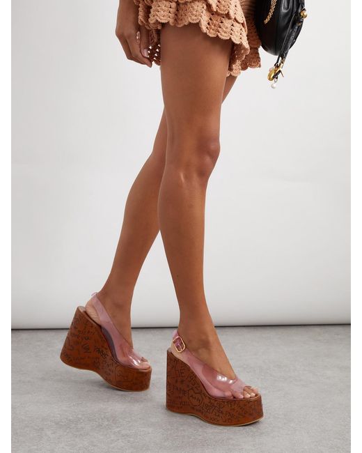 Chloé Brown Maxime Tpu Slingback Platform Sandals