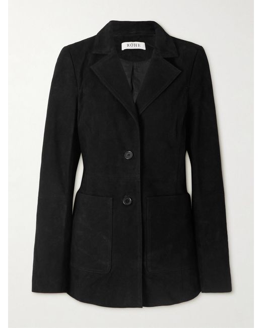 Rohe Black Paneled Suede Blazer