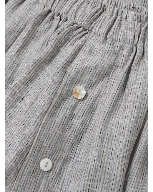 Deiji Studios Gray The 03 Set Aus Hemd Und Shorts Aus Vorgewaschenem Leinen Mit Streifenmuster