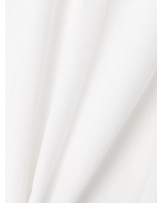 Gabriela Hearst White Penelope Linen Midi Skirt