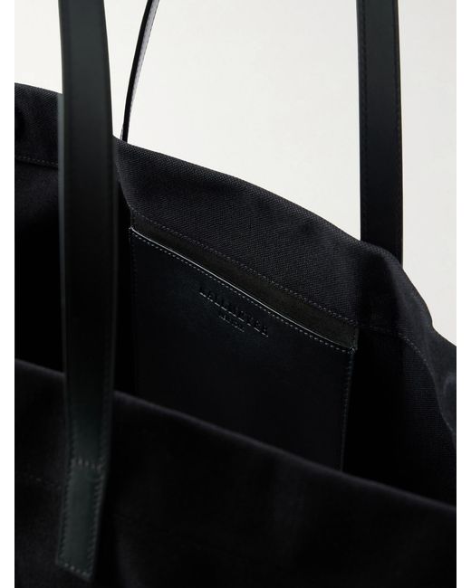 Kallmeyer Black Cottage Leather-Trimmed Canvas Tote