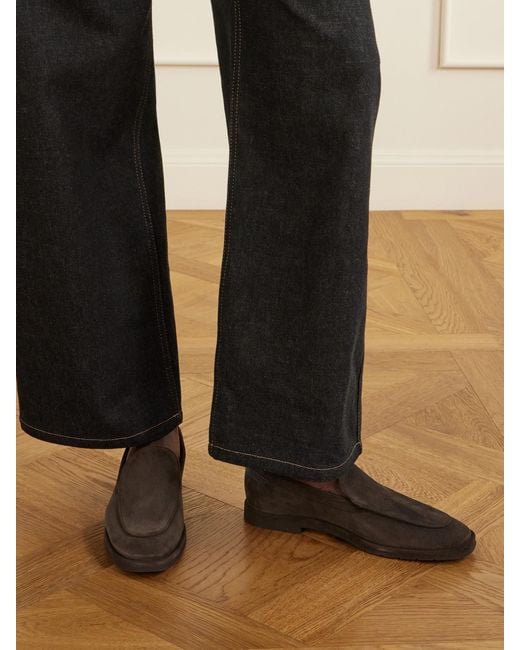 Brunello Cucinelli Brown Embellished Suede Loafers