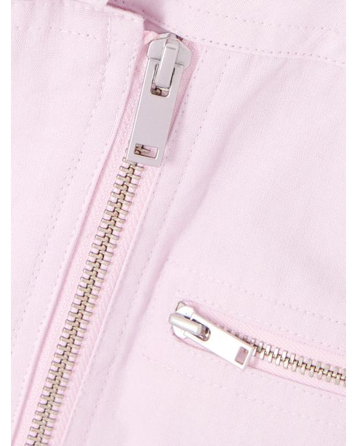 Isabel Marant Pink Irianna Lace-Up Pleated Cotton-Canvas Jumpsuit