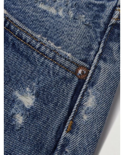 Agolde Blue Parker Vintage Cutoff Organic Denim Shorts