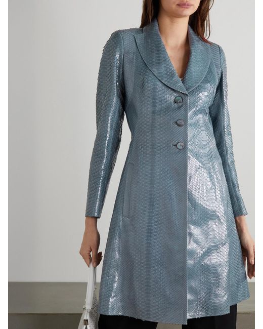 Alaïa Blue Python Coat