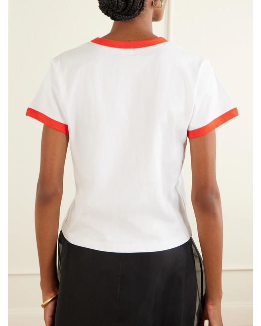Leset White Margo Cotton-Jersey T-Shirt