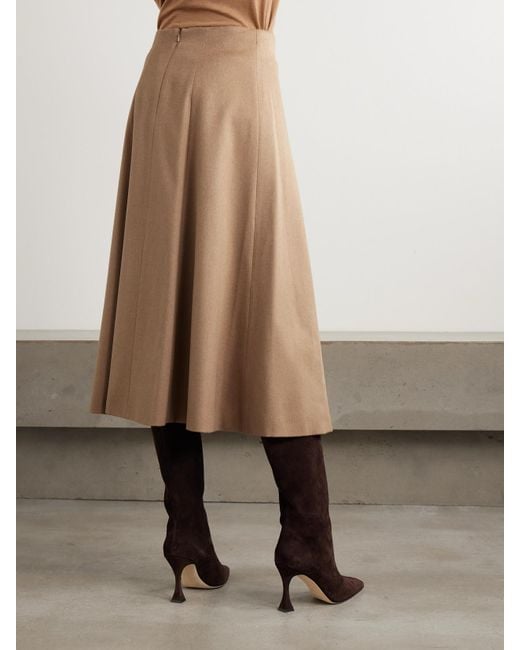 Jupe Midi En Poil De Chameau Geneve Max Mara en coloris Natural