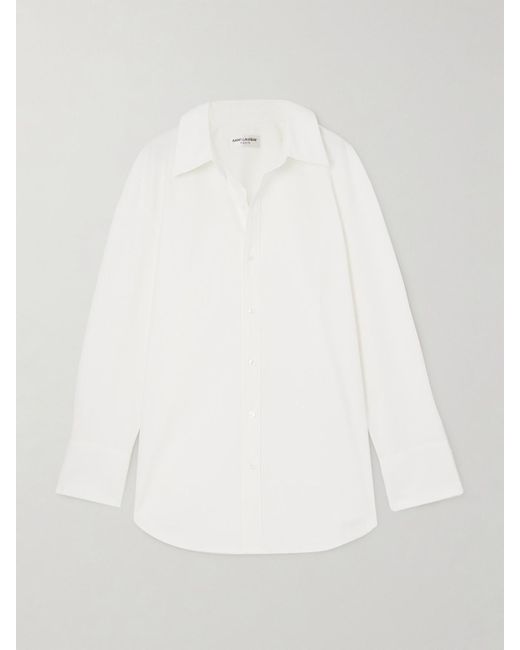Saint Laurent White Hemd Aus Baumwollpopeline