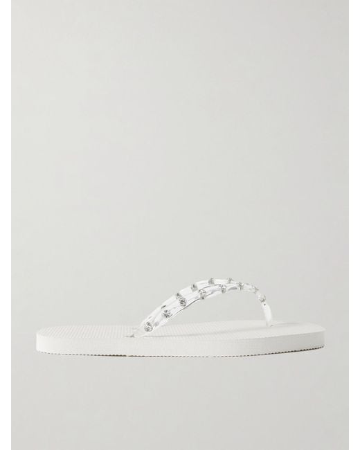 Loeffler Randall White Taryn Crystal-Embellished Pvc Sandals