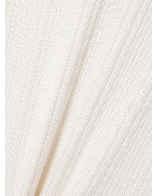 Adam Lippes White Vivian Ribbed Silk Maxi Dress