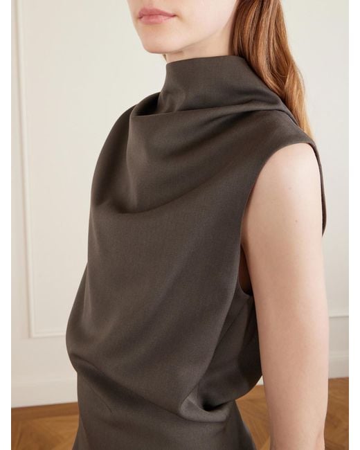 Khaite Brown Astor Wool Mini Dress