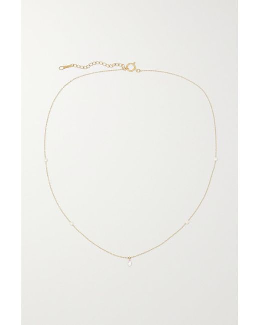 Mizuki White Sea Of Beauty 14-Karat, Pearl And Diamond Necklace