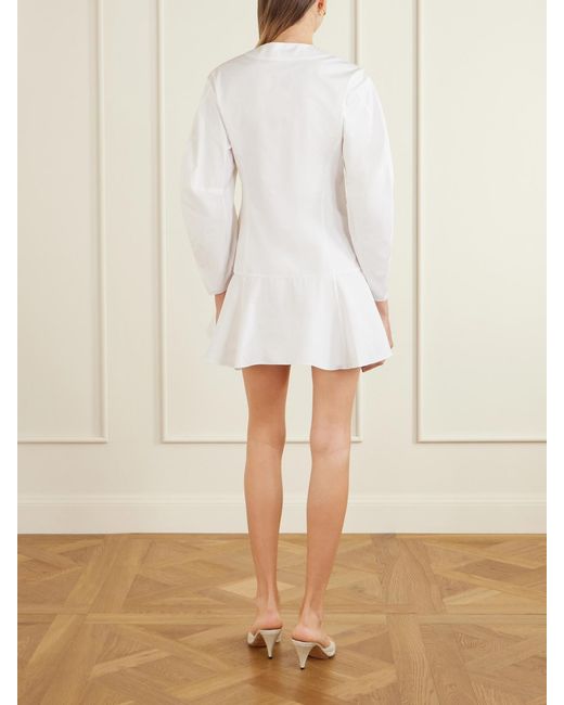 LIBEROWE White Cotton-Poplin Mini Shirt Dress