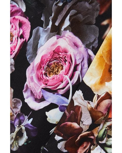 Adam Lippes Black Floral-Print Stretch Cotton-Twill Mini Dress