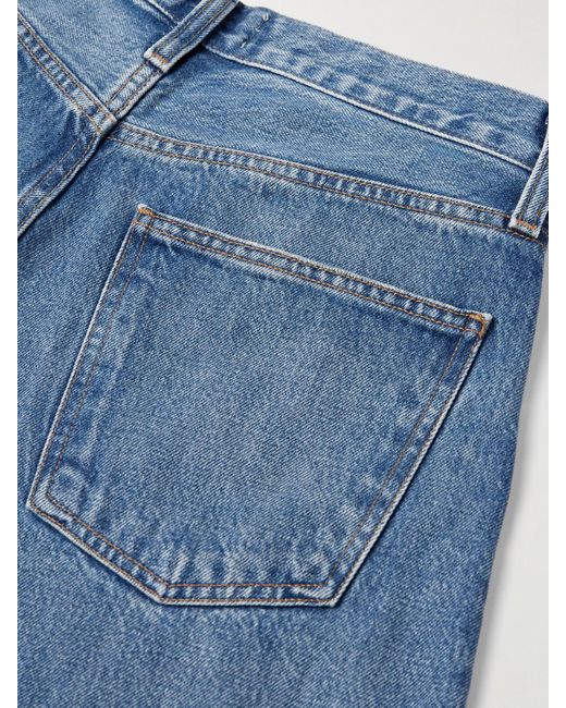 Agolde Blue Luna Frayed High-Rise Barrel-Leg Jeans