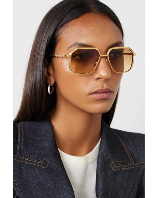 Jacques Marie Mage Aida Squareframe Goldtone And Acetate Sunglasses in Natural Lyst