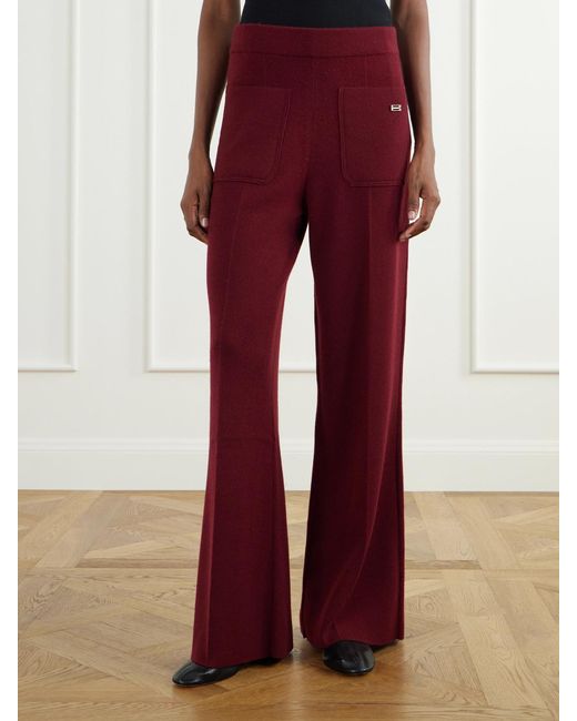 Victoria Beckham Alina Merino Wool And Cashmere-Blend Flared Pants